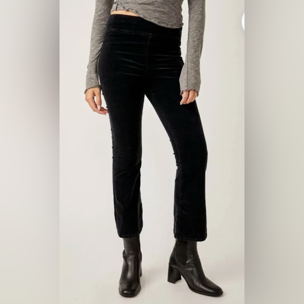 Free People Black Velvet Pants